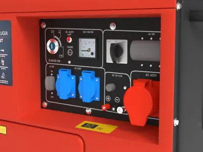PORTABLE PETROL GENERATOR Low-poly 3D model