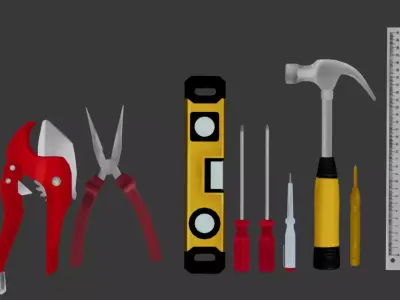 Mechanic Tool Set Low-poly 3D model