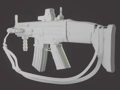 assault rifle 3D model 6