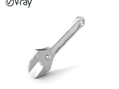 Adjustable Metallic Textured Wrench 3D model pack Low-poly 3D model