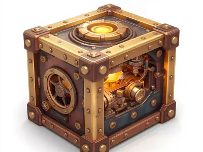 Steampunk Industrial Power Crate 3D Model Low-poly 3D model purchase