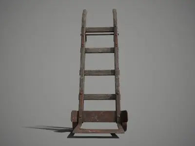 Old HandTruck  PBR low poly 3d model Low-poly 3D model