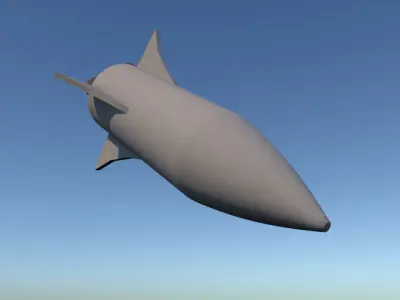 cartoon style rocket Free 3D model