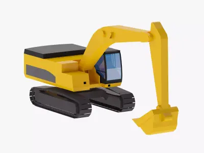 Excavator Construction 385C L Simplified Low-poly 3D model