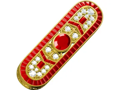Antique Vintage Style Diamond Brooch 3D print model