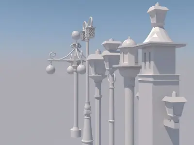 Historic light pole 3D print model