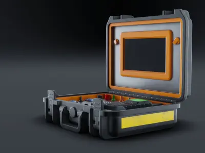 Emergency Communication System with Walkie Talkie Low-poly 3D model