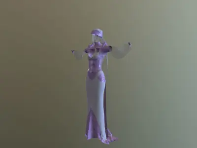 Long Lase Dress 3D model