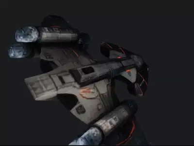 Space Fighter Spaceship 3D Model Game Ready 3D model