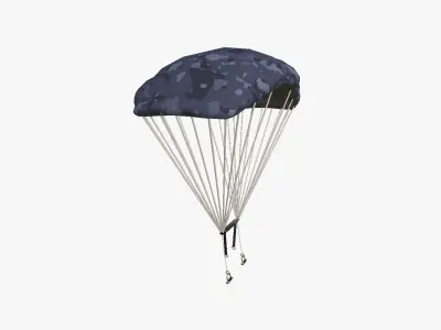 Parachute A12 Blue Camouflage - Character Accessories Design Low-poly 3D model
