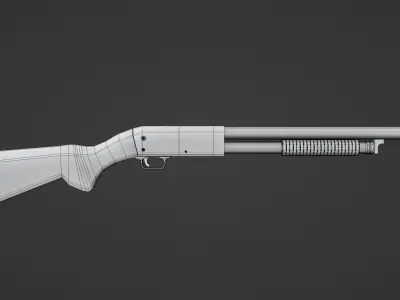 Low Poly Shotgun Low-poly 3D model purchase