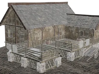 Old House Medieval 20 PBR 4K GameReady Low-poly 3D model