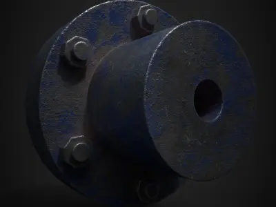 MACHINE COUPLING LOWPOLY GAME ASSET Low-poly 3D model