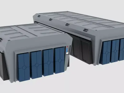 Imperial Cargo Container Set Low-poly 3D model