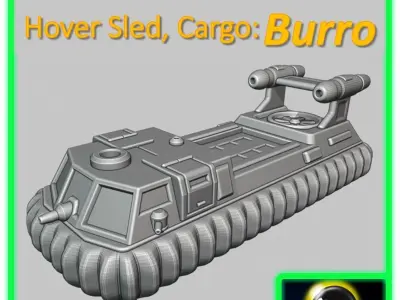 6mm SciFi vehicle - Burro Cargo Hover Sled-Light 3D print model
