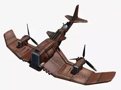 Cartoon Airplane Low-poly 3D model get