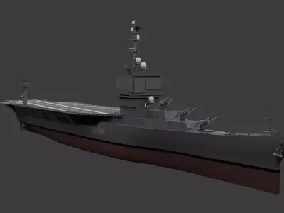 American Fictional Battlecarrier Low-poly 3D model