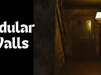Modular Haunted House Interior Asset Pack Free low-poly 3D model