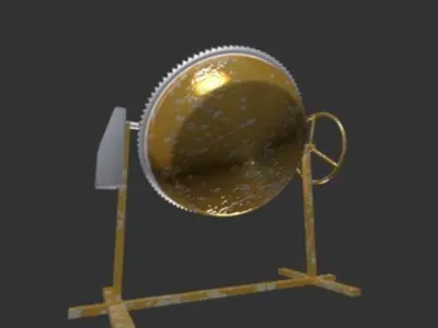 concrete mixer machine old  Low-poly 3D model