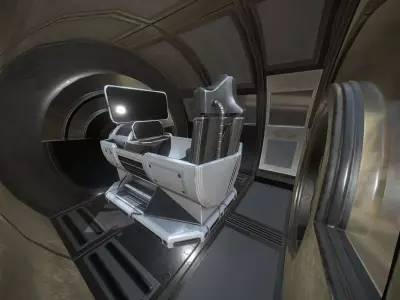 Futuristic Drivers Cap And Control Module Low-poly 3D model