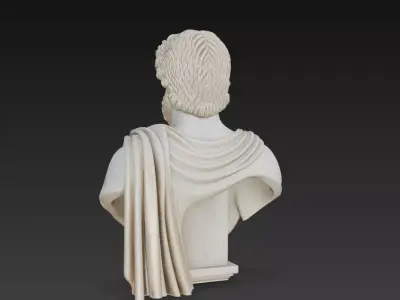 Marble Sentinel - Classical Warrior Bust 3D Model 3D print model