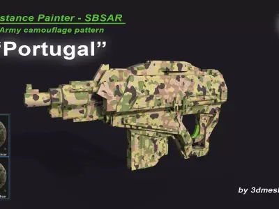 Portugal - Army Camouflage Pattern - SBSAR Material 3D model