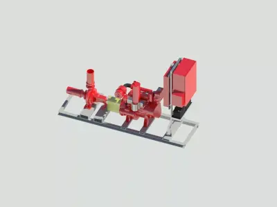 Parametric Diesel Fire Pump Revit MEP Family 3D model