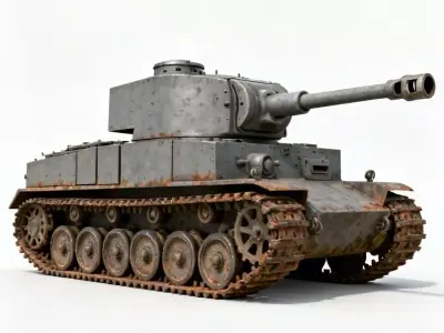 WWII Heavy Battle Tank 3D Model Low-poly 3D model