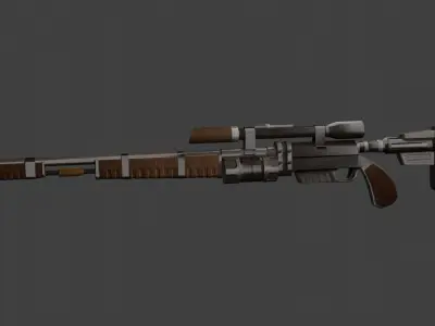 Futuristic Sniper Rifle Low-poly 3D model