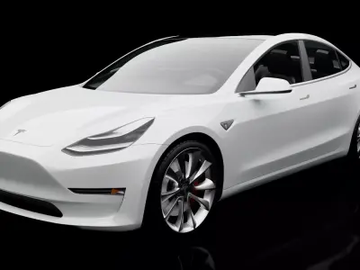 Tesla model 3 Realistic car 3D model
