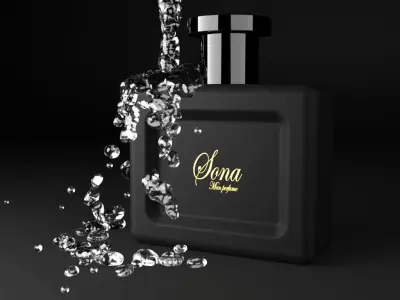 Perfume bottle with water 3D model