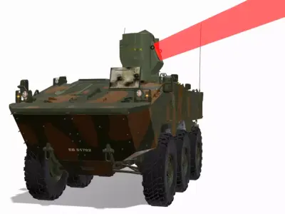 Iveco Gurani 6x6 Lasers antidrone Low-poly 3D model
