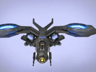 Dragon Spaceship JET Low-poly 3D model