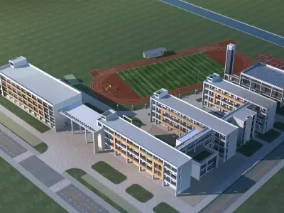 School Building 3D model 3
