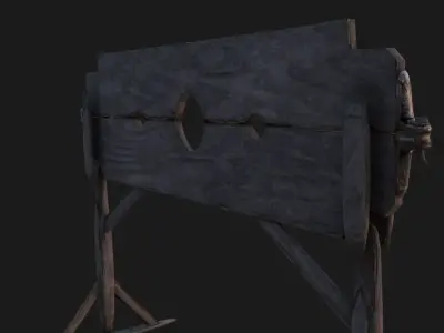 Stocks wooden table Low-poly 3D model