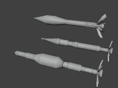 Pack of 3 Warheads Free low-poly 3D model