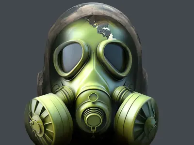 helmet Gas mask 3d model military combat Low-poly Low-poly 3D model
