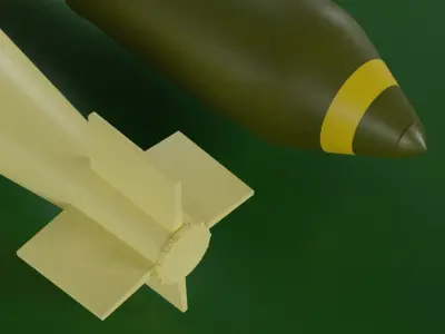 British  general purpose bomb 3D print model Low-poly 3D model