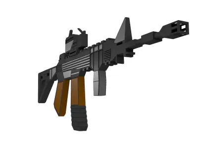 Machine gun  Low-poly 3D model