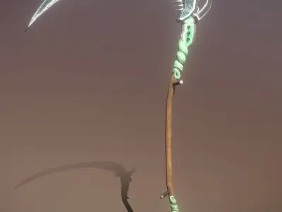 Superfuntimes Fantasy Jade Python Scythe Low-poly 3D model