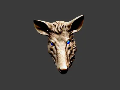 Animal Head Low-poly 3D model 4