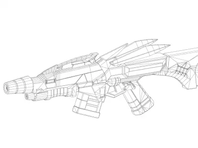 Hornet Assault Rifle Game Ready 3D Model Low-poly 3D model