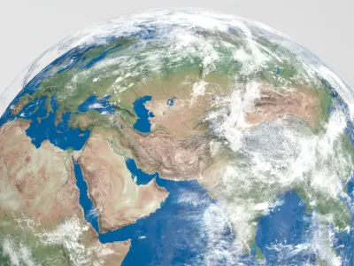 Planet Earth - Polygons - Realistic 3D World Globe 3D model