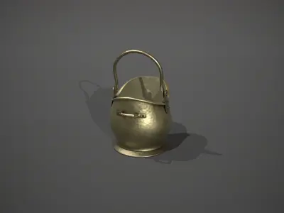 Brass Coal Scuttle - Coal Bucket Low-poly 3D model