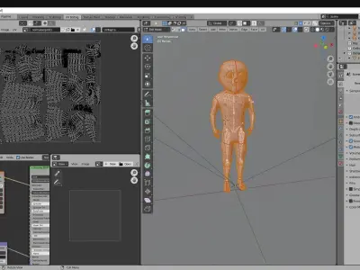 Maniak man holding ball Low-poly 3D model