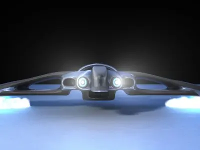 Carrier futuristic jet flying in air Free 3D model