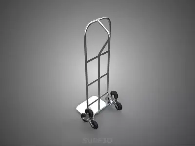 LOOP P HANDLE SHAPE STAIR CLIMBER HAND TRUCK CART SIX WHEEL LIFT 3D model