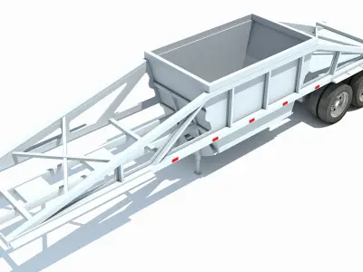 Bottom Dump Trailer 3D model