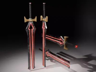Low Poly Fantasy Sword 2 Low-poly 3D model