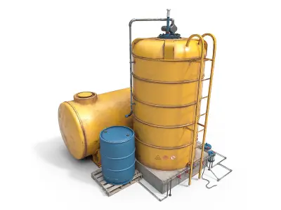 Industrial tank Low-poly 3D model get